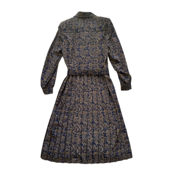 SCHRADER | WOMEN’S VINTAGE BLUE 70’S DRESS | LONG SLEEVE | SIZE 8 | PETITE - Picture 4 of 14